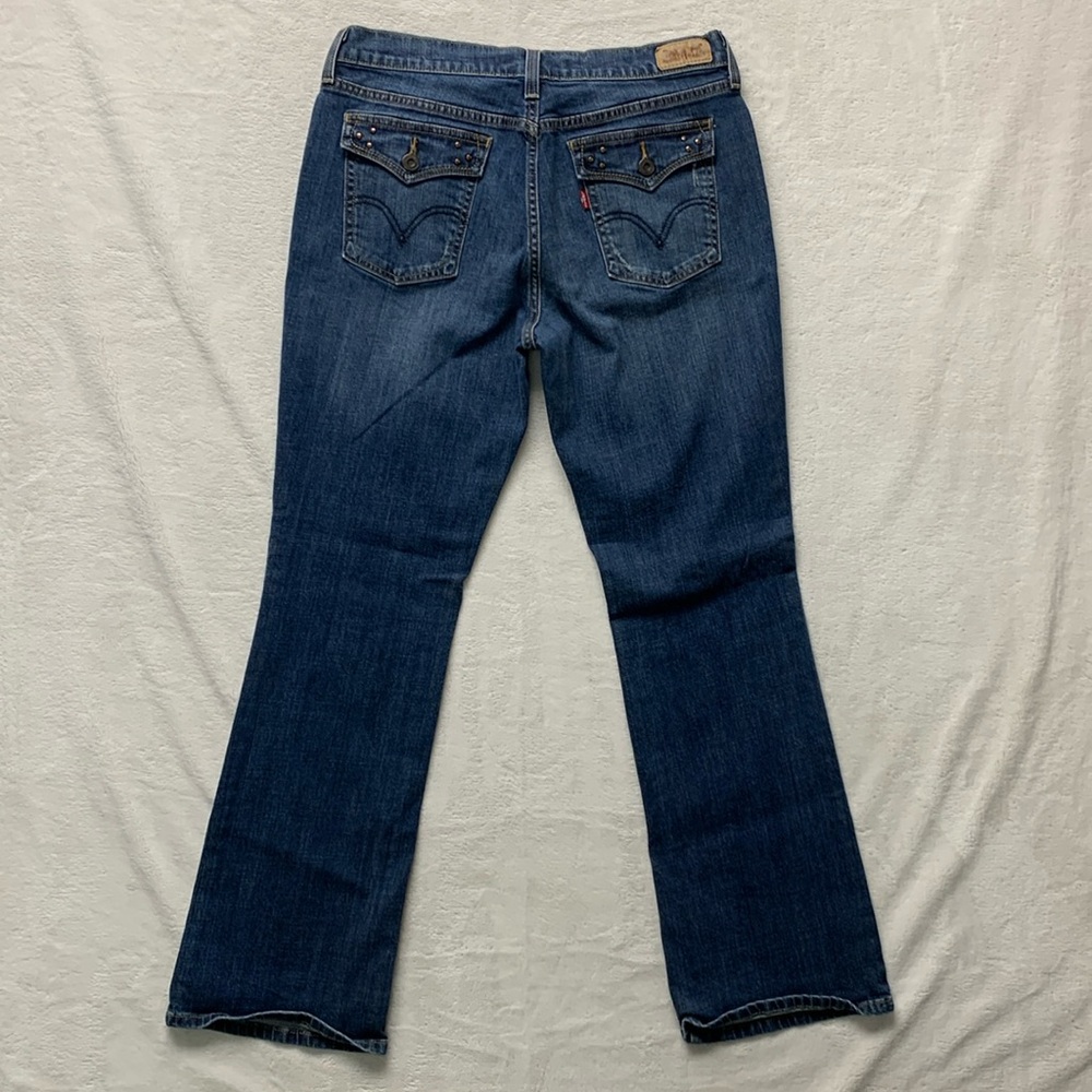 Levi's 515 Bootcut Studded Flap Pocket distressed Denim Jeans 12M 31 X 32